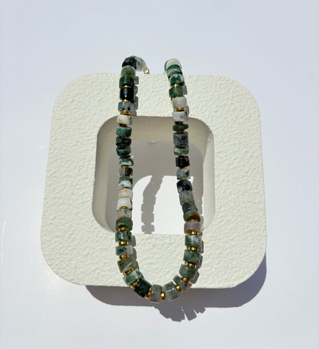 Moss Agate Gemstone Necklace