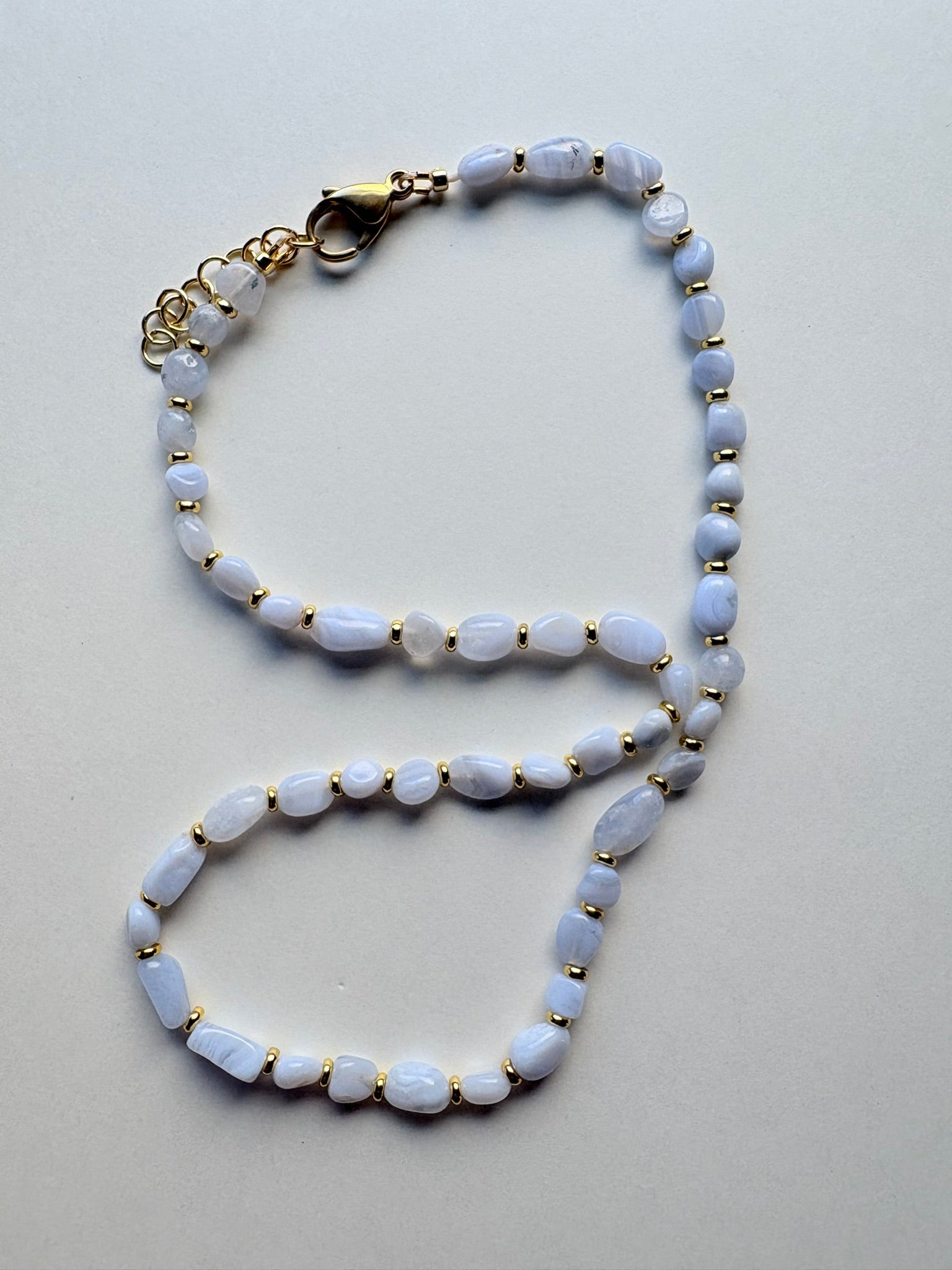 Blue Lace Agate Nugget Necklace