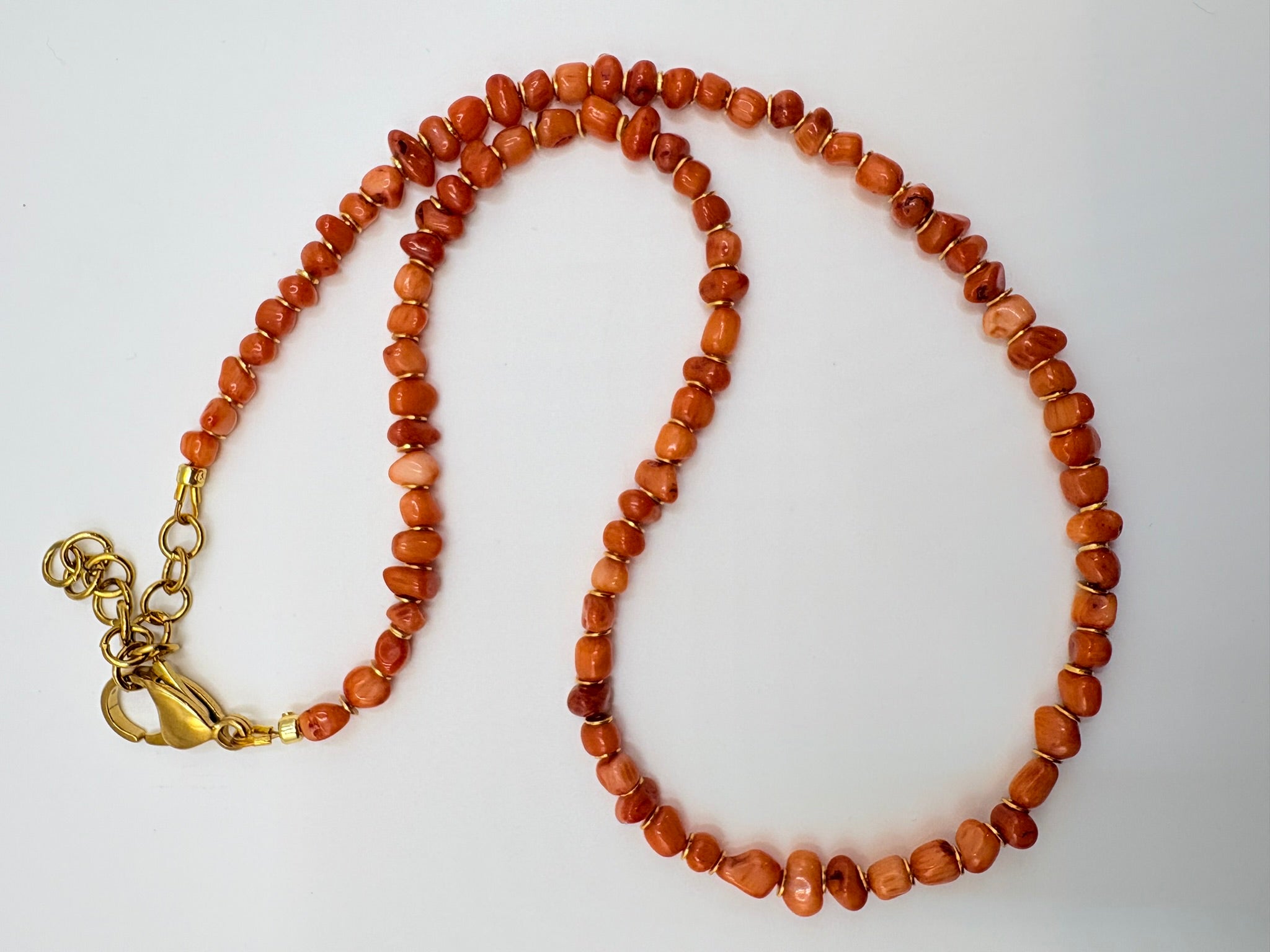 Orange Coral Dainty Necklace