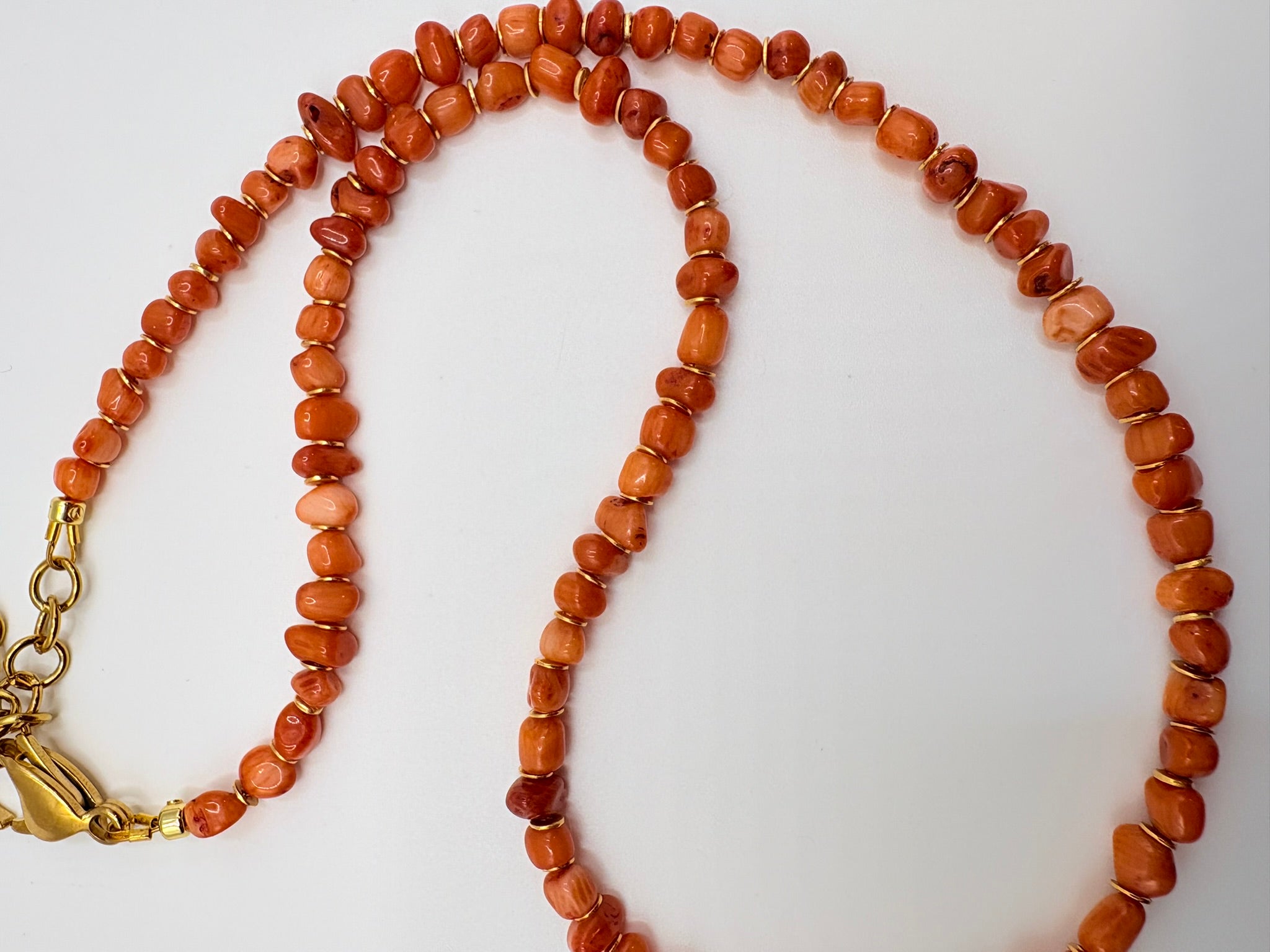 Orange Coral Dainty Necklace