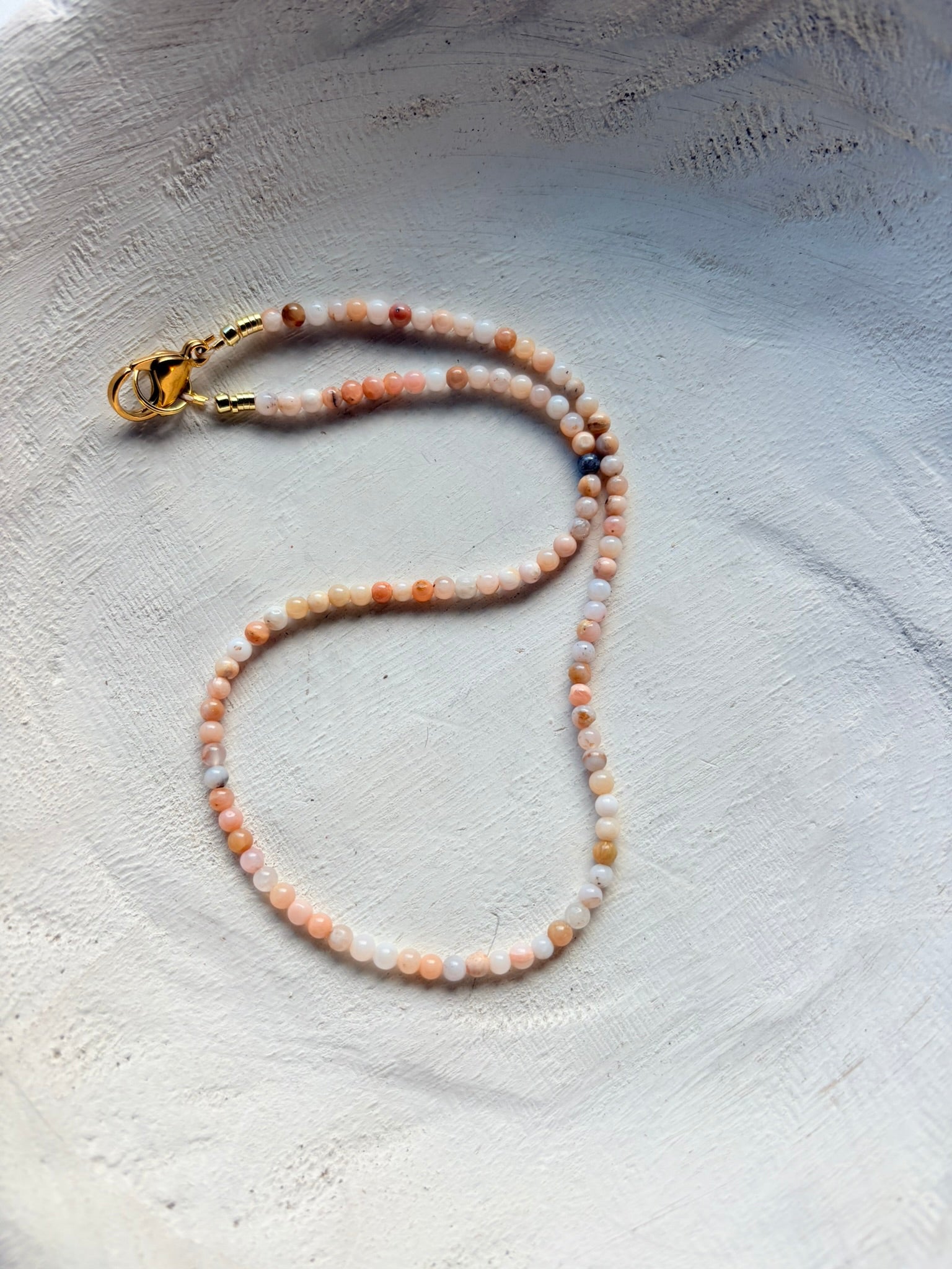 Natural Pink Opal beaded Necklace