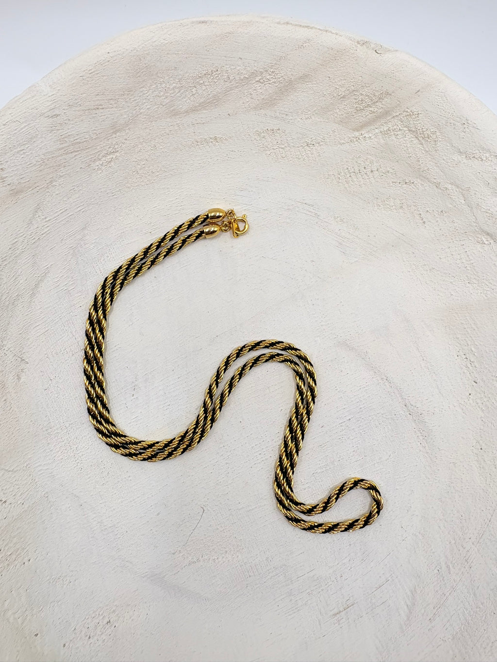 Vintage Enamel Accent Rope Chain- 24.5 inches