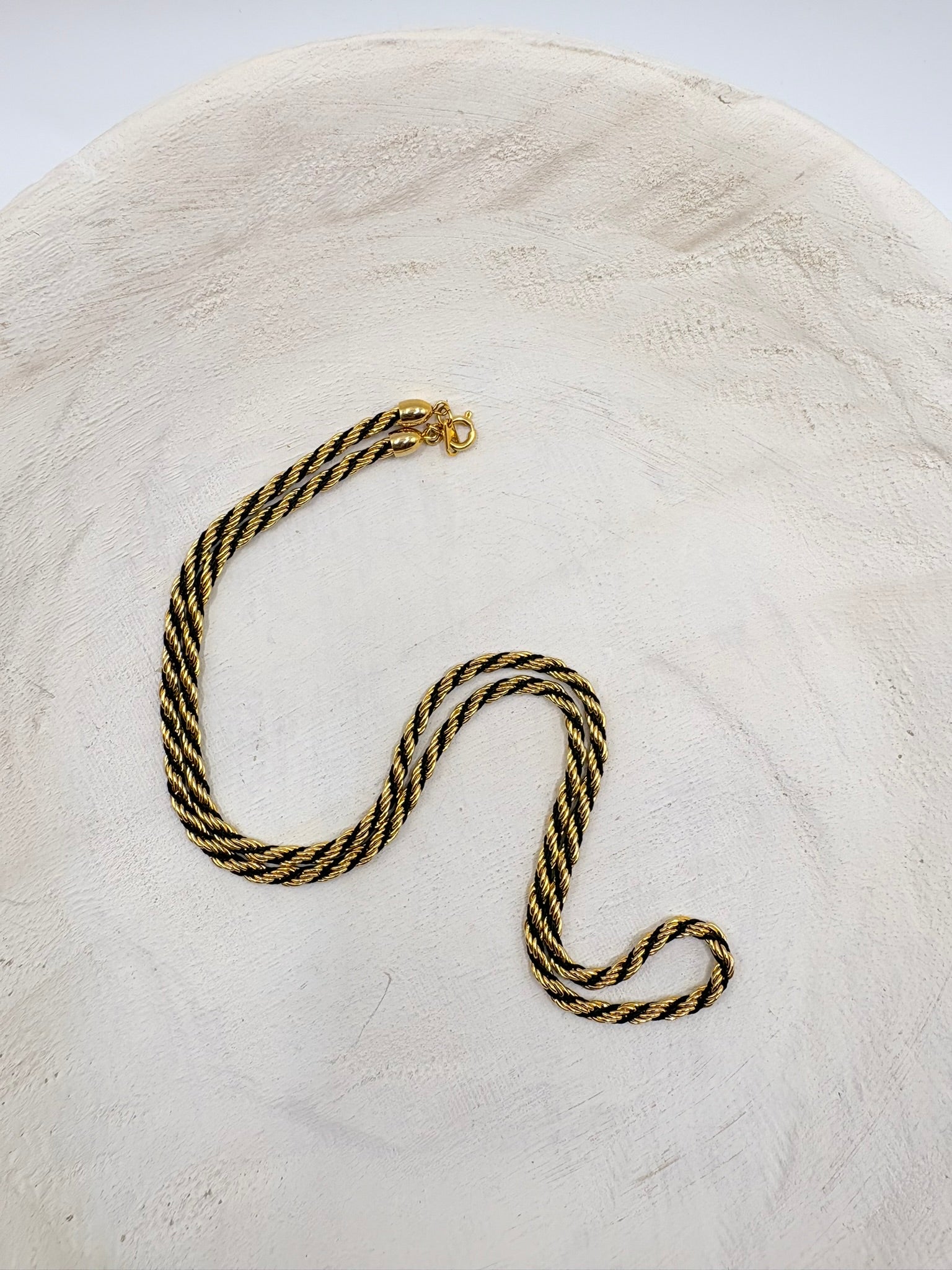 Vintage Enamel Accent Rope Chain- 24.5 inches