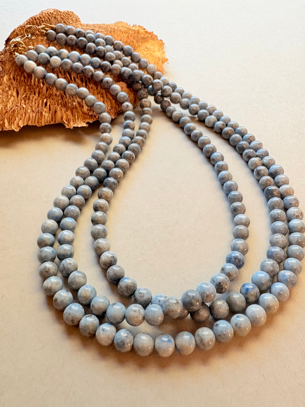 Light Blue Lapis Three Strand Necklace