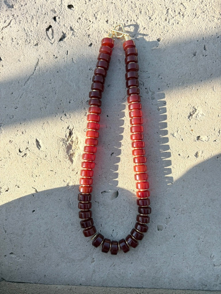 Red Agate Statement Necklace