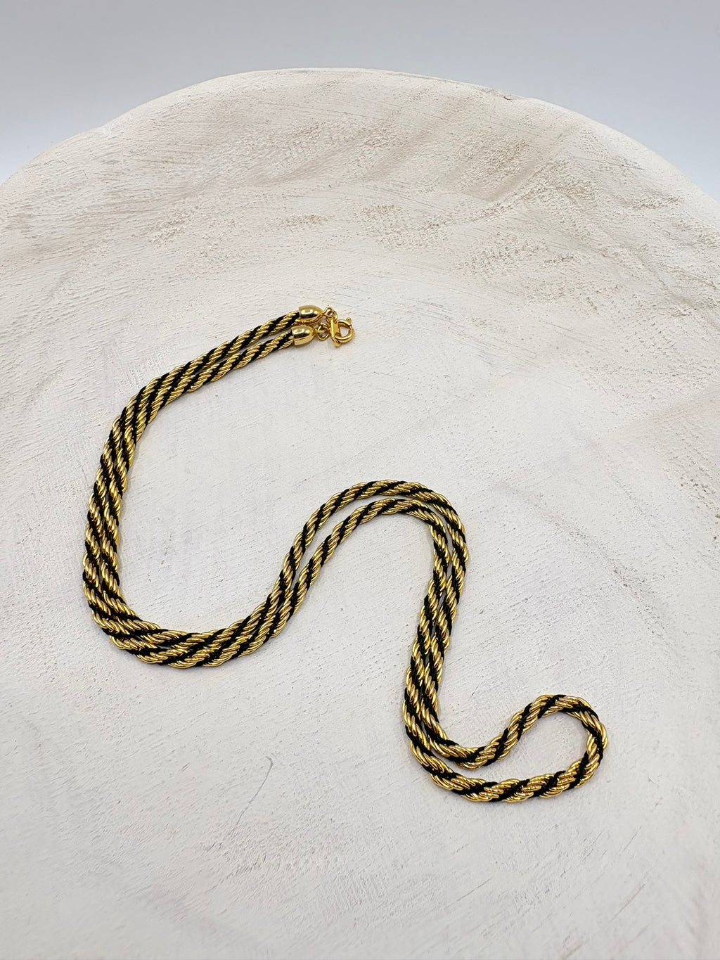 Vintage Enamel Accent Rope Chain- 24.5 inches