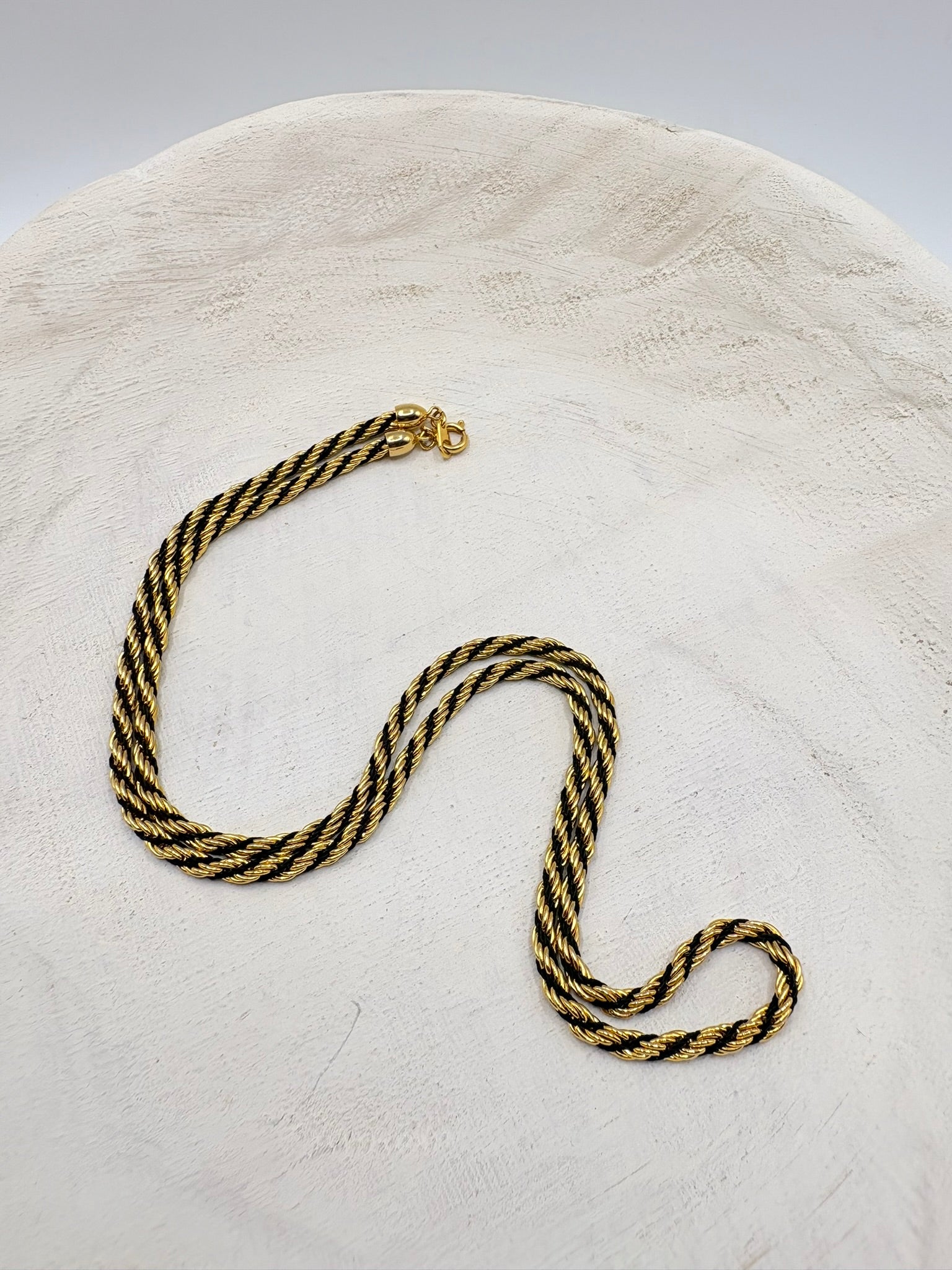 Vintage Enamel Accent Rope Chain- 24.5 inches