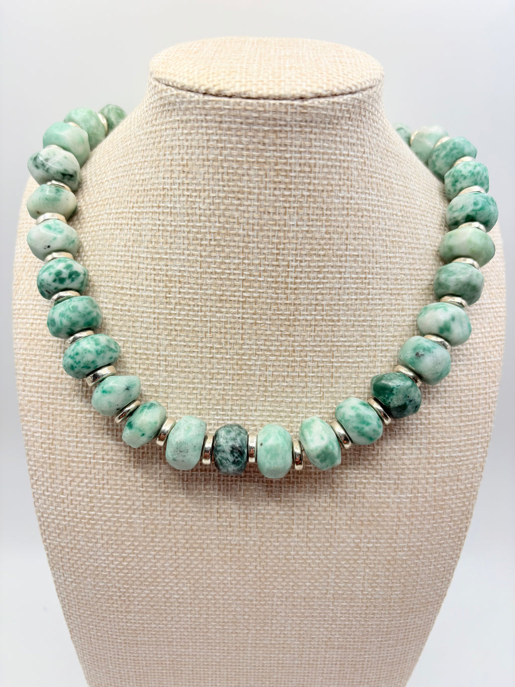 Tree Agate Vintage Beaded Statement Necklace