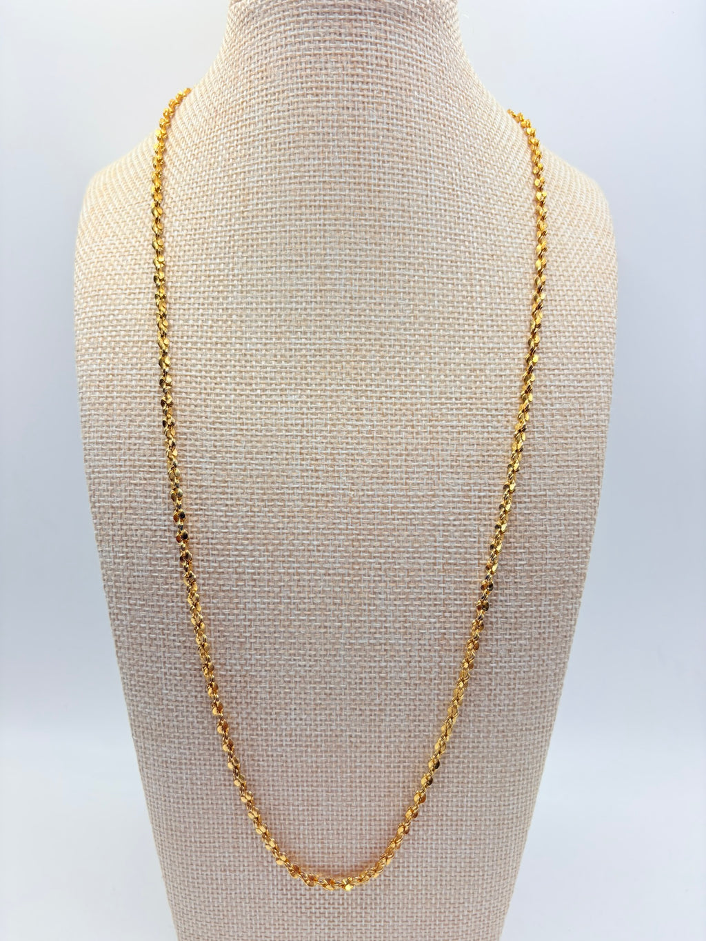 Vintage Faceted Crinkle Singapore Chain 25 inches