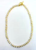 White Moonstone Necklace with Gold Plated Spacers