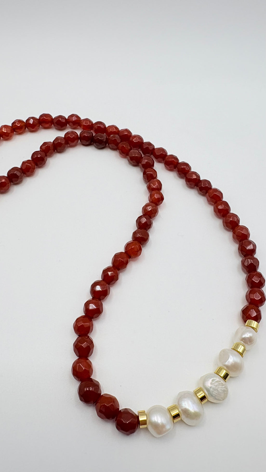 Carnelian and Pearl Necklace