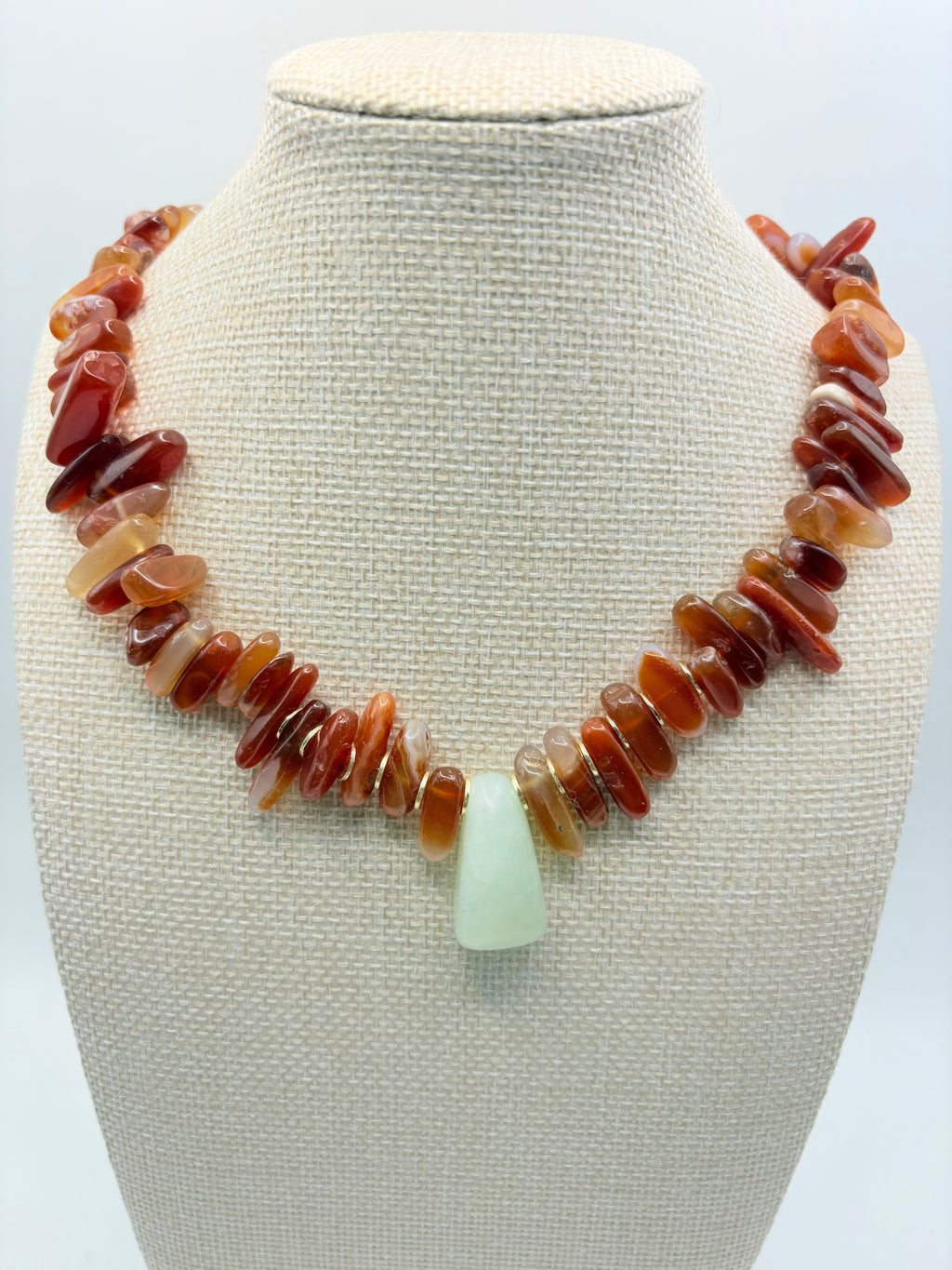 Carnelian Chip Necklace made with Vintage Beads