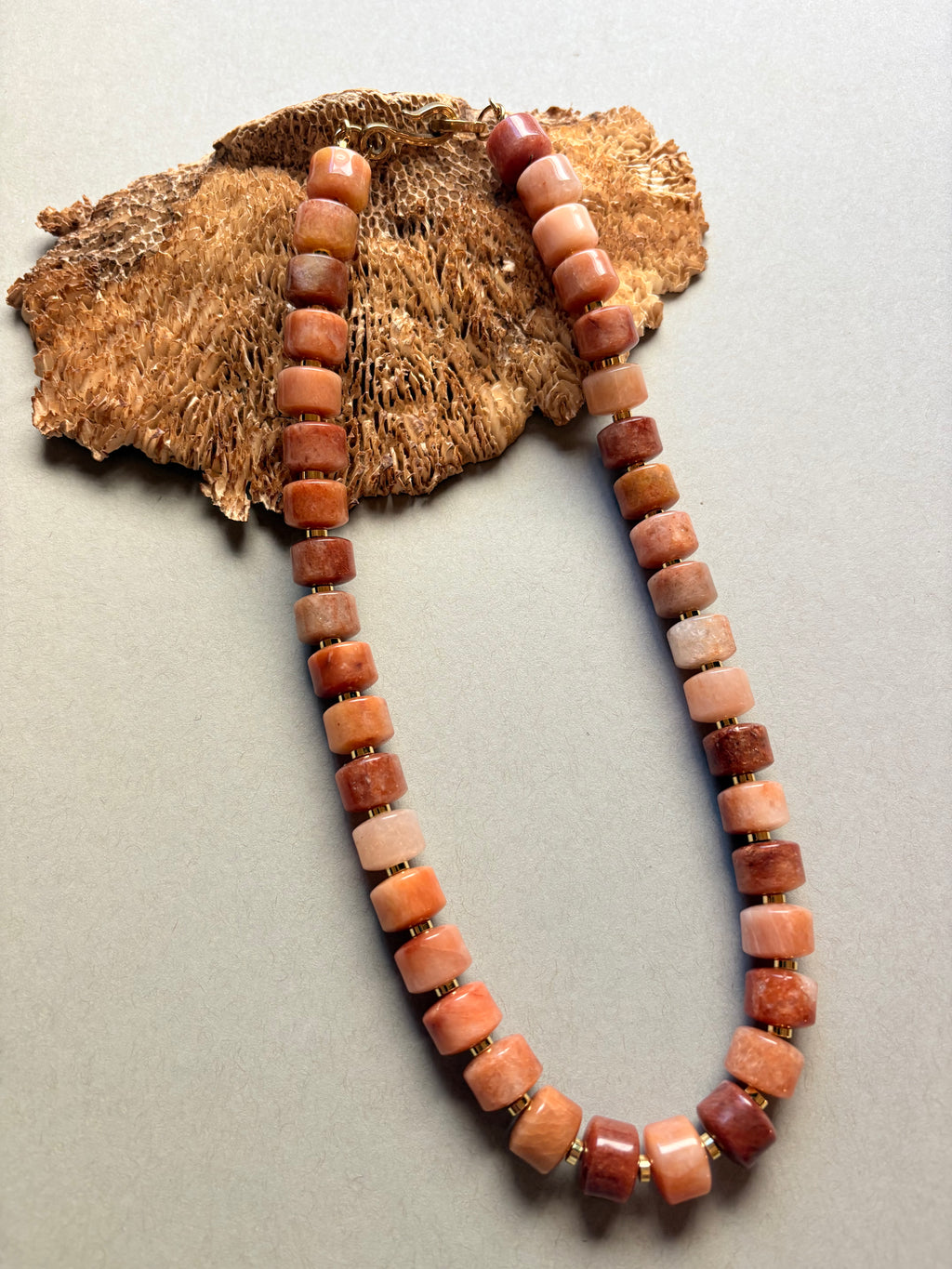Rojo Agate Heishi Necklace