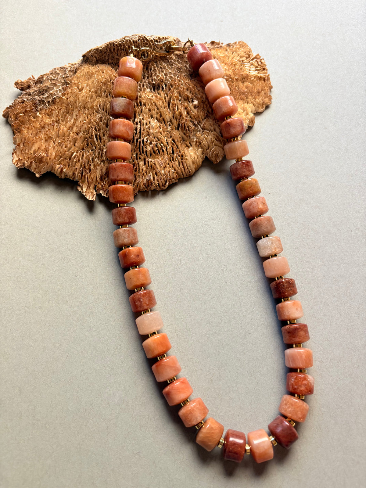 Rojo Agate Heishi Necklace