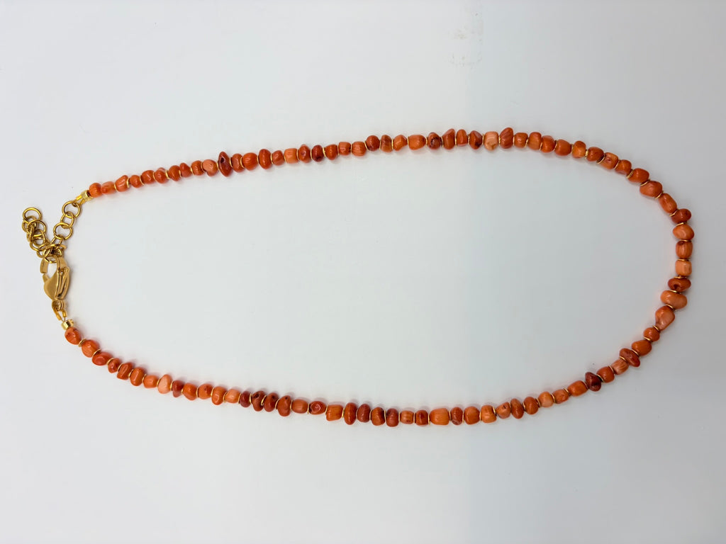 Orange Coral Dainty Necklace