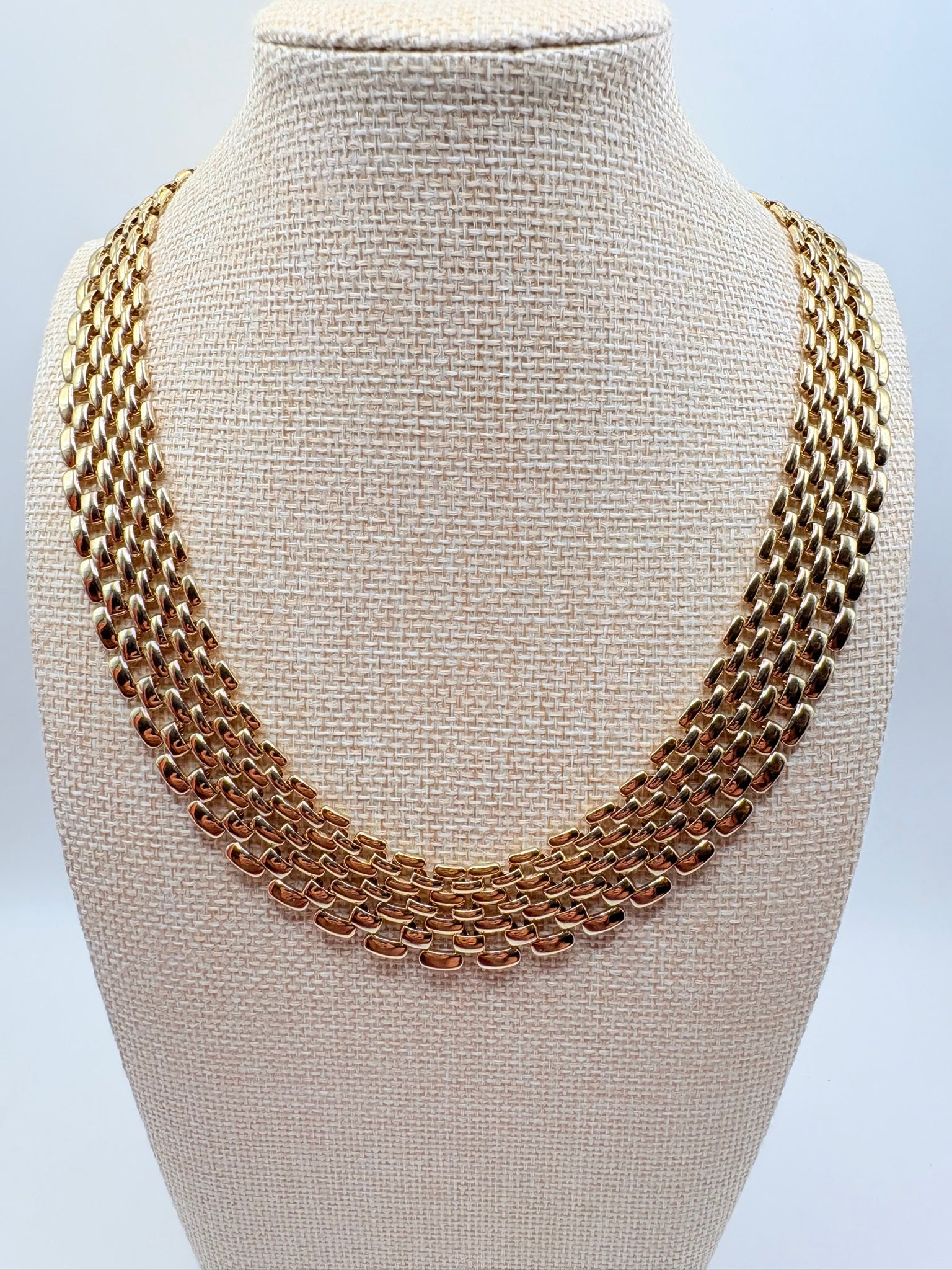 Vintage Bold Panther Link Collar 18 inches