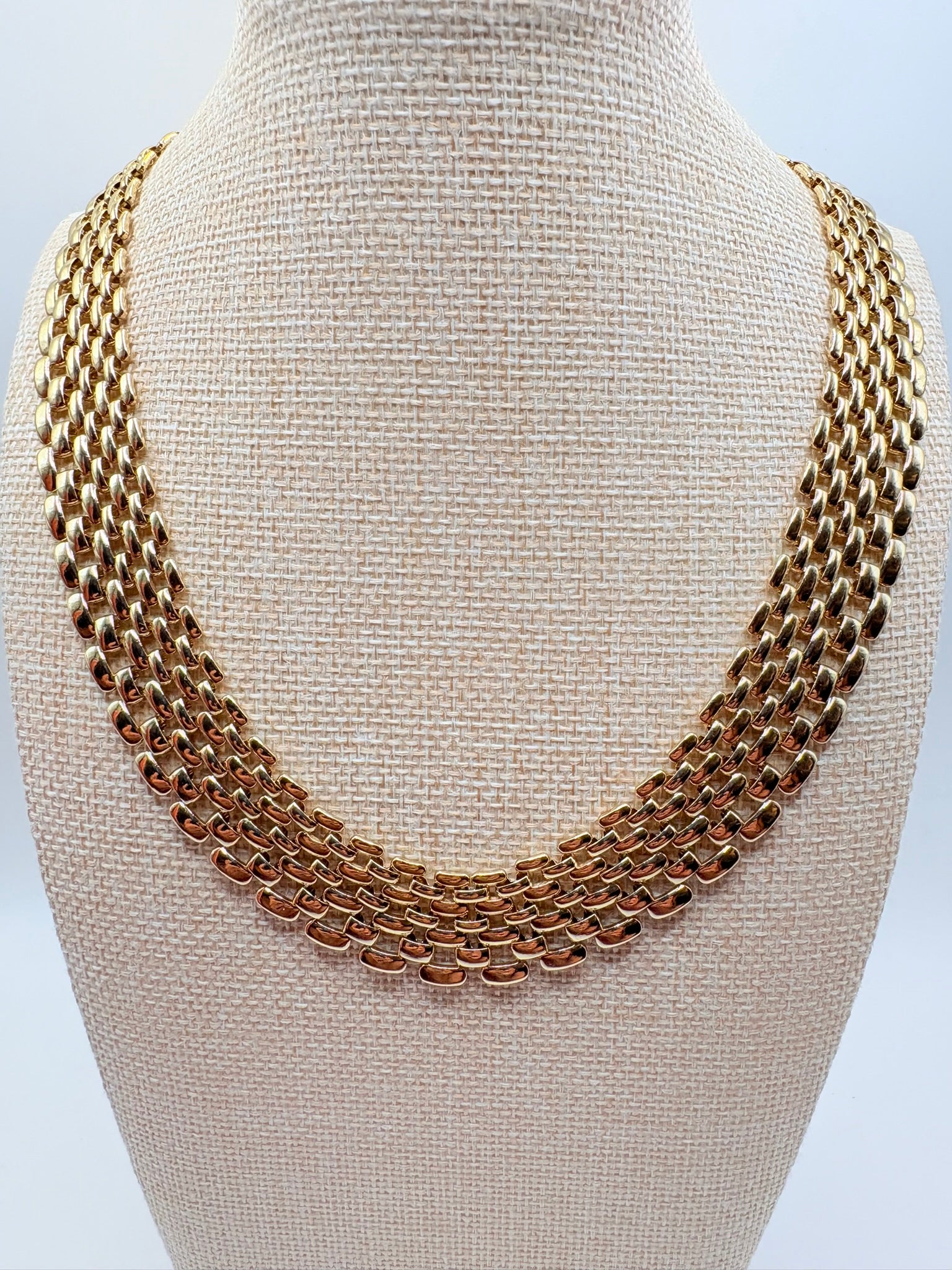 Vintage Bold Panther Link Collar 18 inches