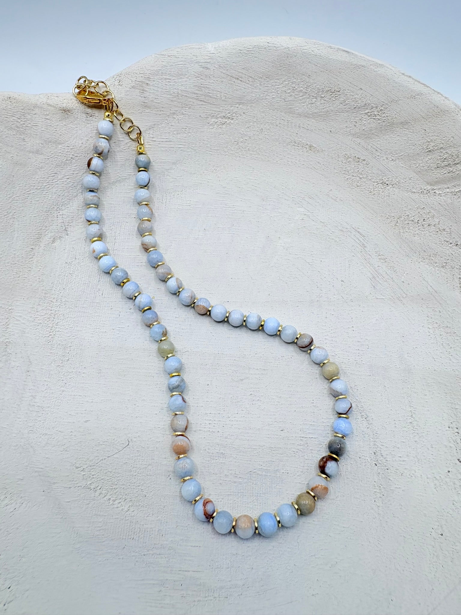 Blue Zebra Jasper Beaded Necklace