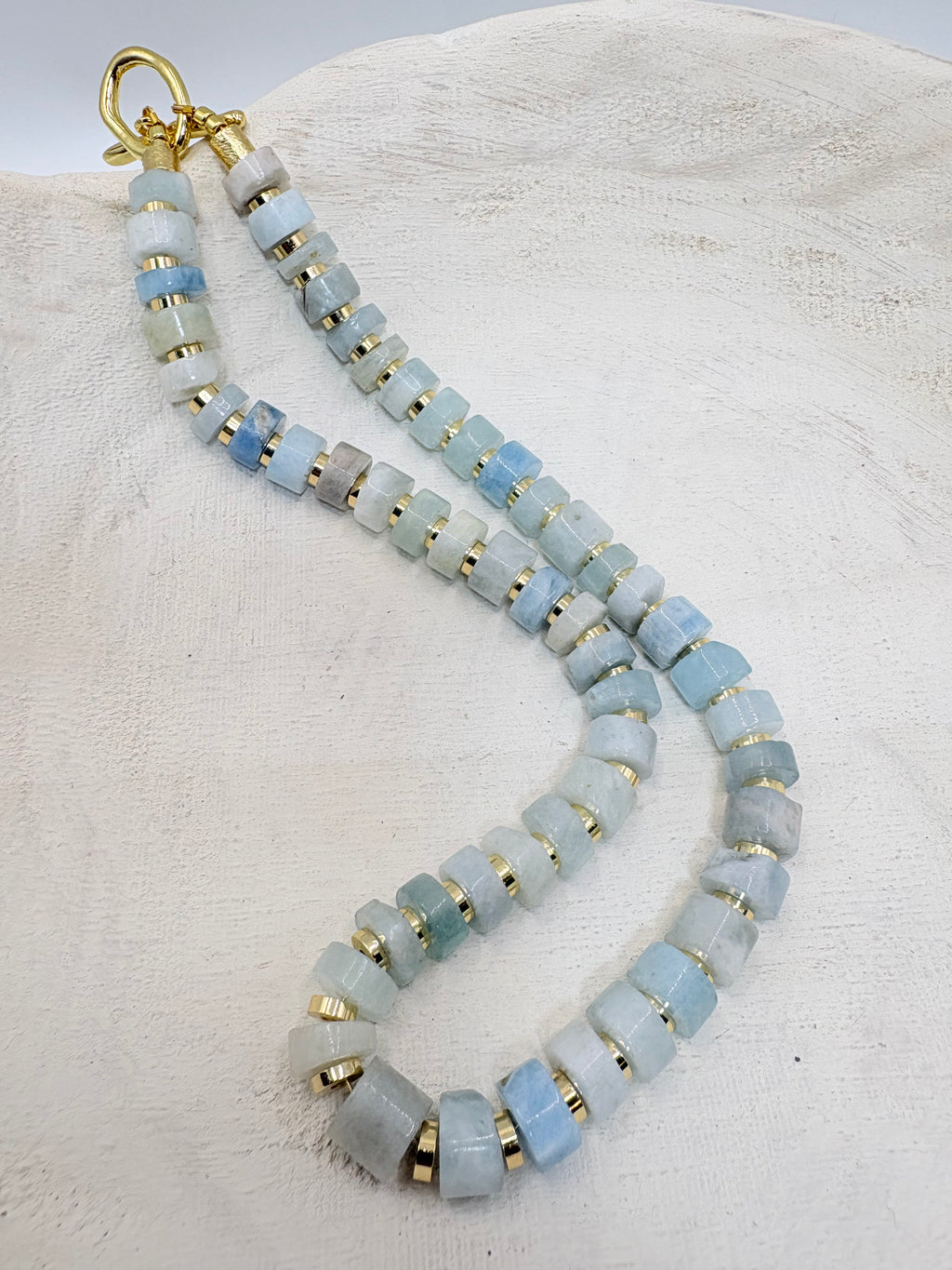 Aquamarine Wheel Necklace