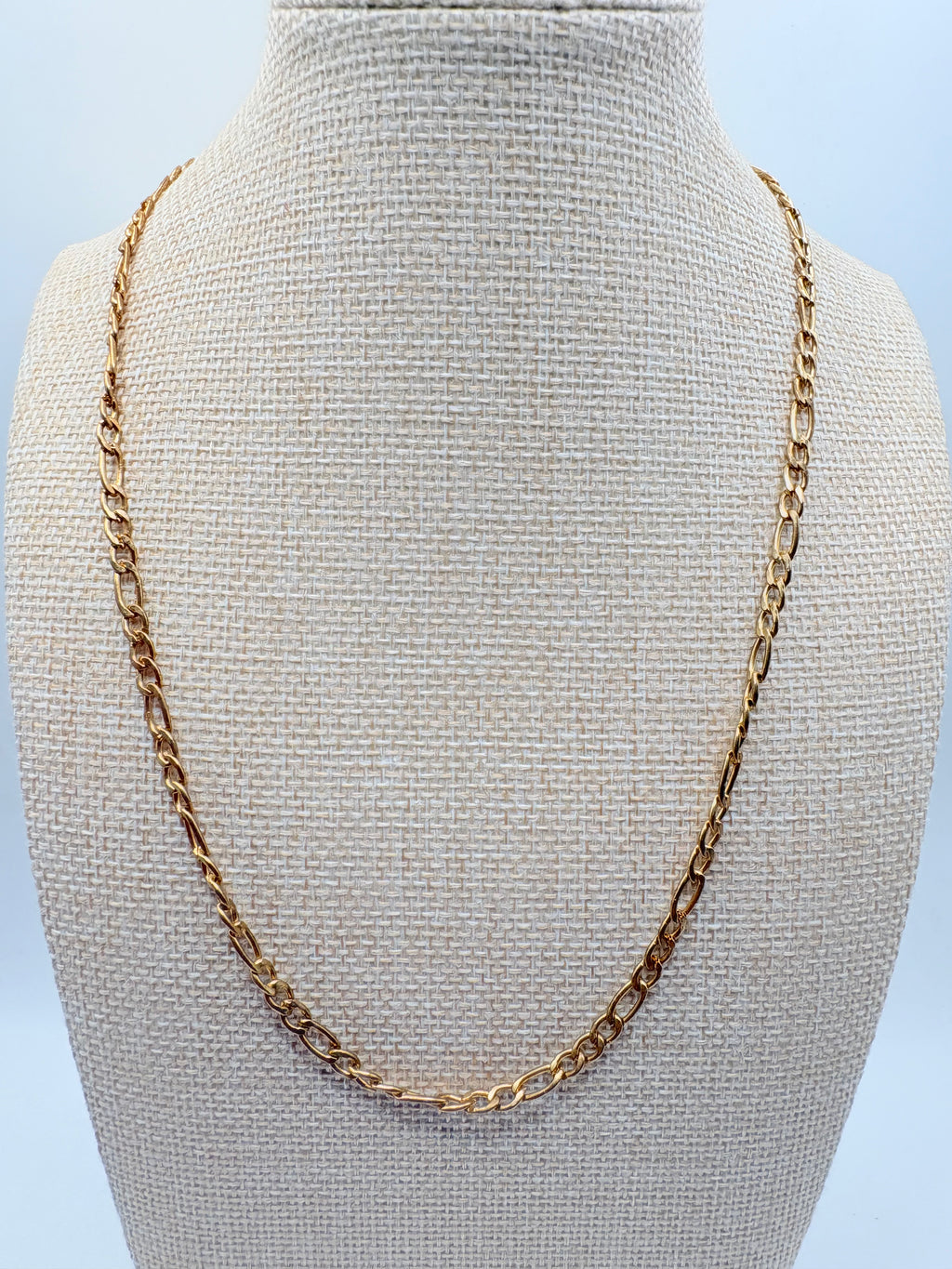 Vintage Delicate Figaro Chain 18 inches