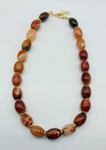 Orange, Black and White Sardonyx Necklace