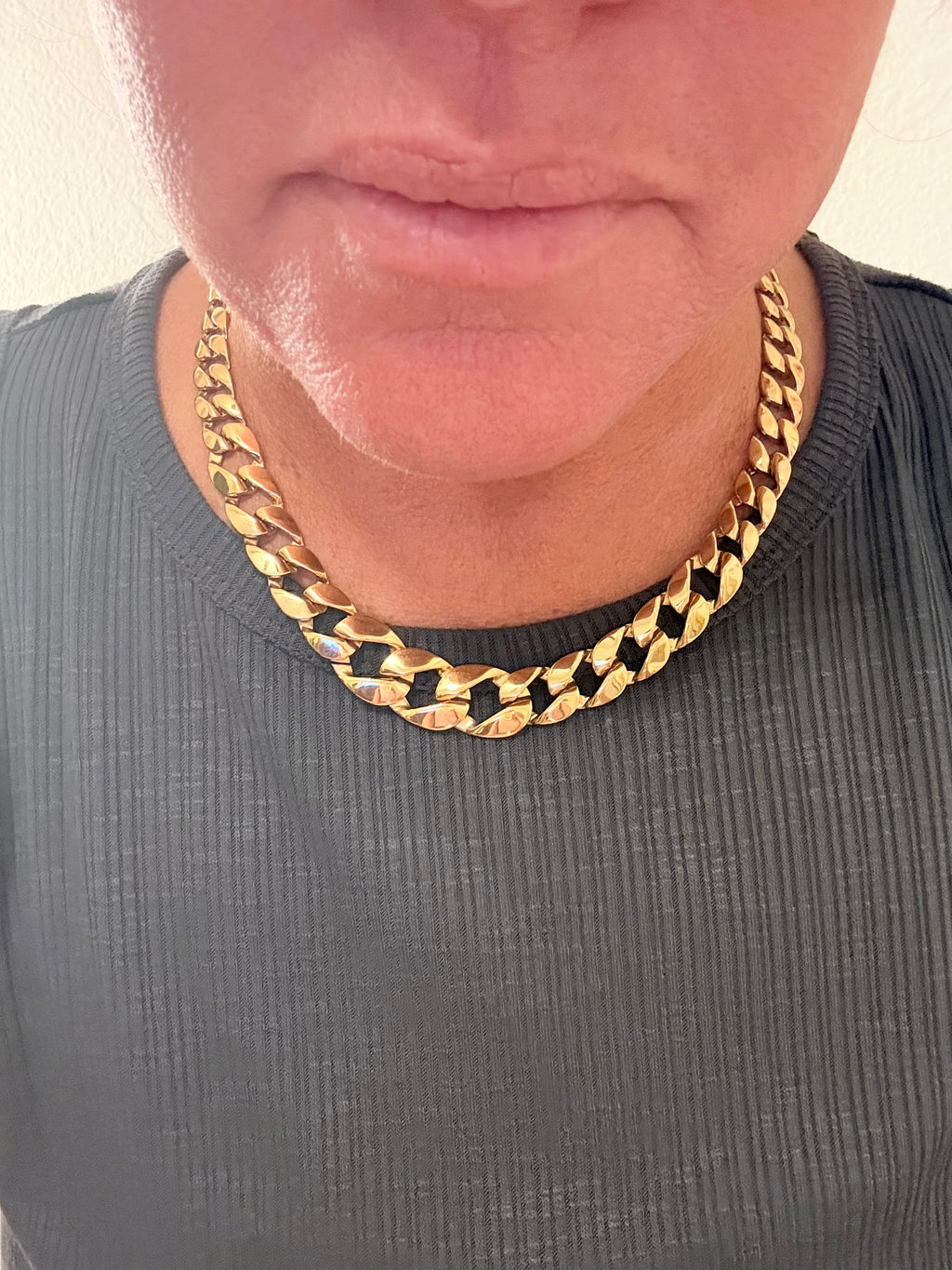 Vintage Bold Graduated Monet Curb Chain 17.5 inches