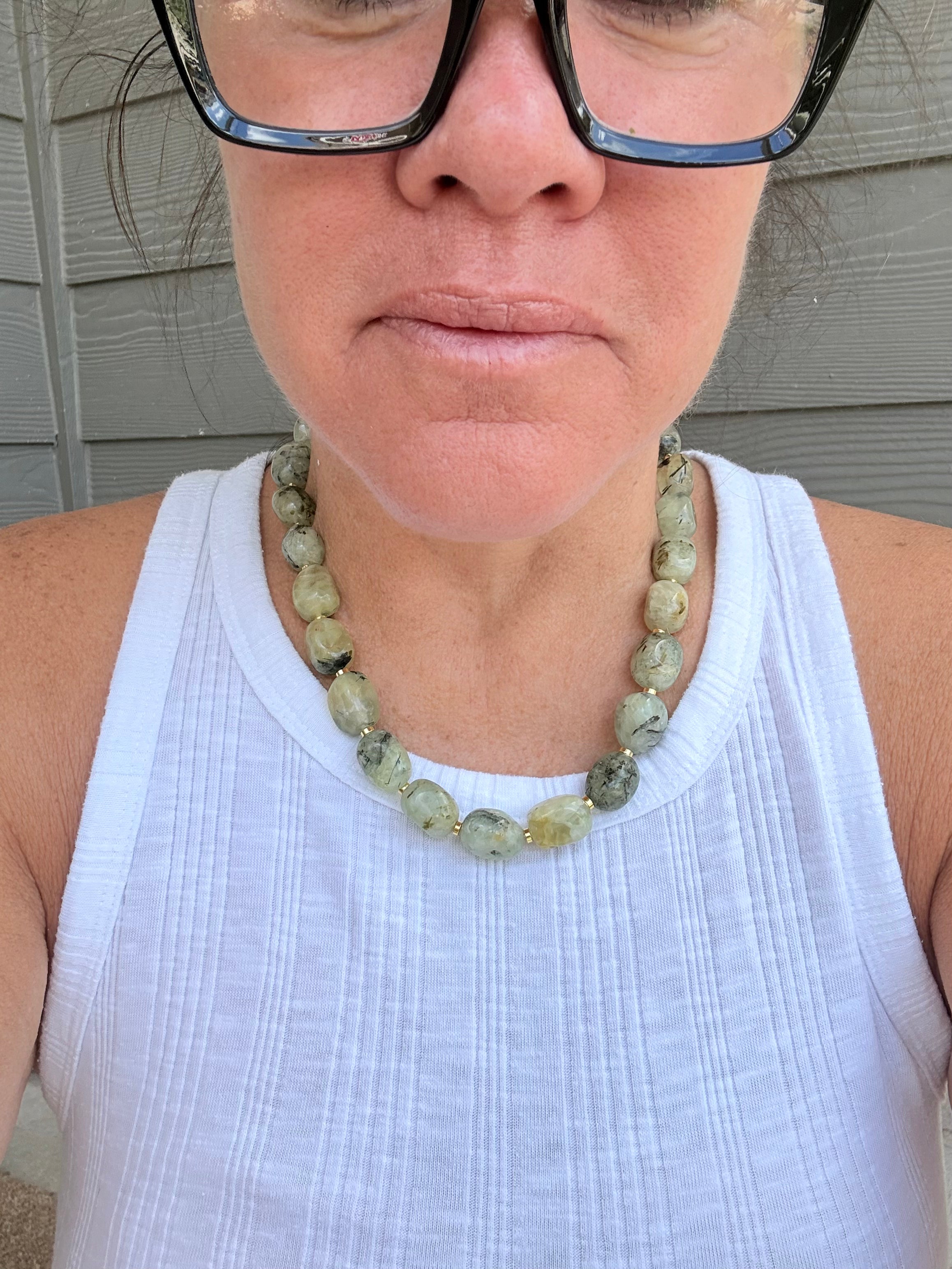 Rutilated Prehnite Necklace