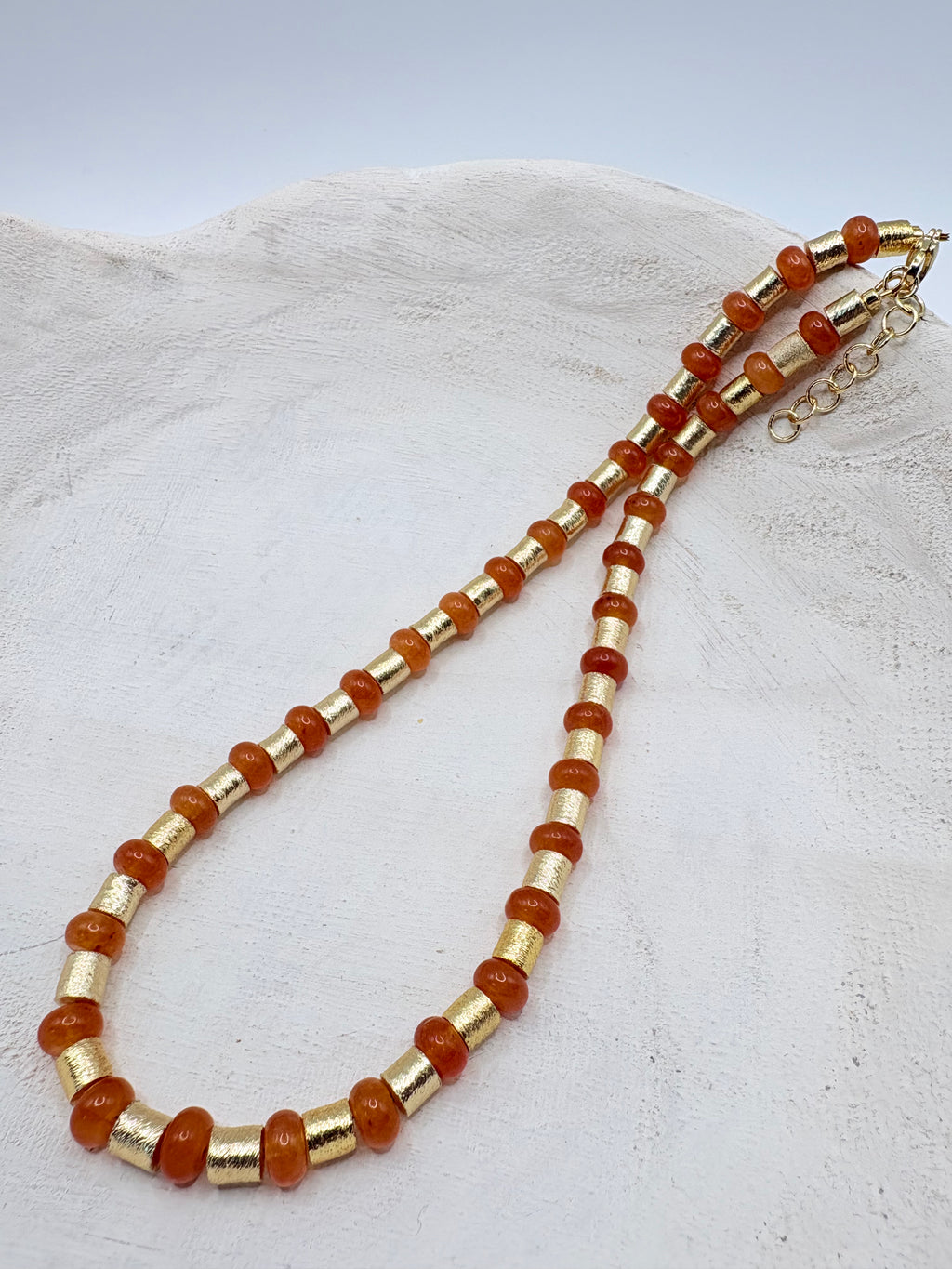 Orange and Gold Tube Necklace 🤘🏽