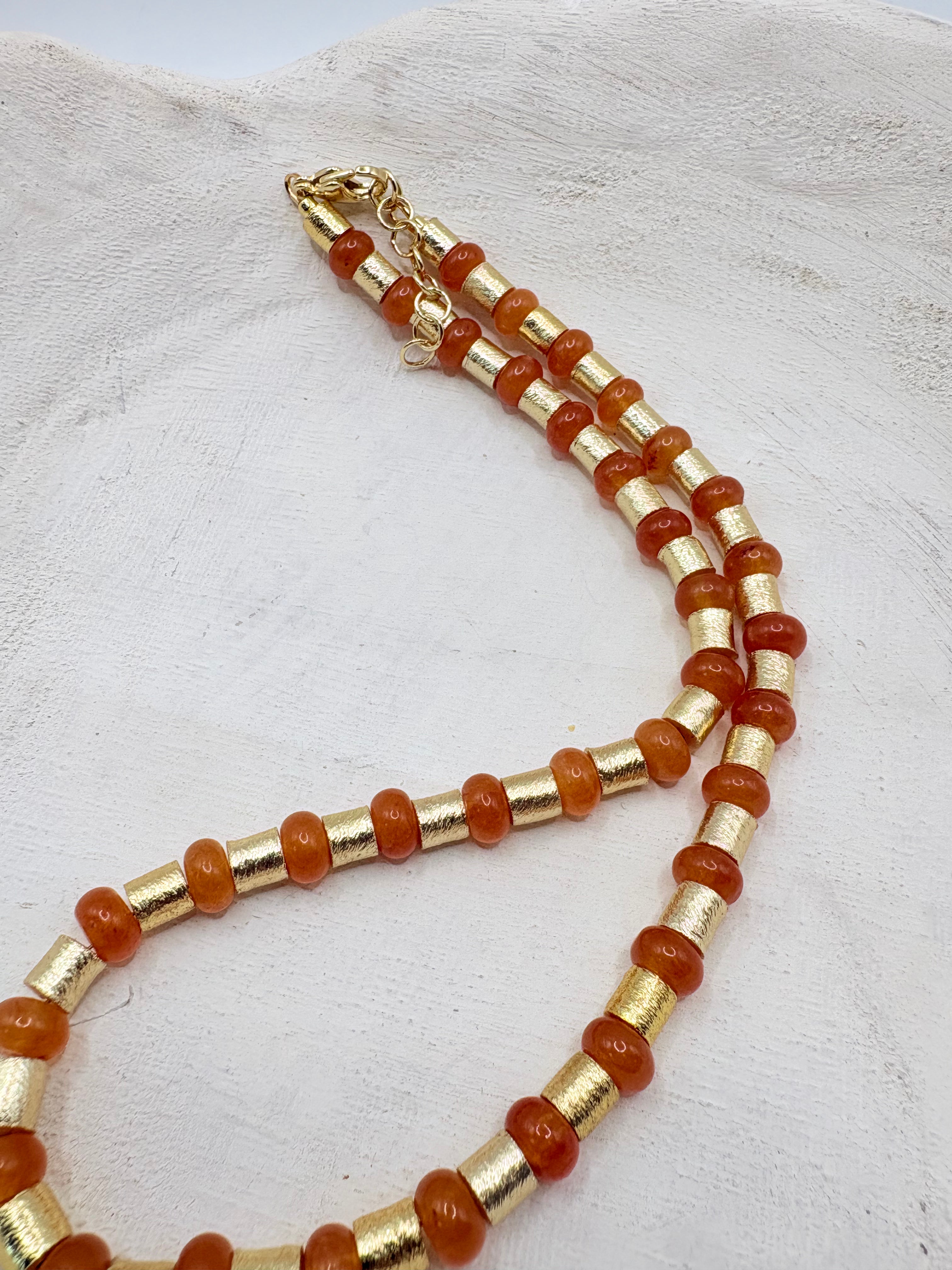 Orange and Gold Tube Necklace 🤘🏽