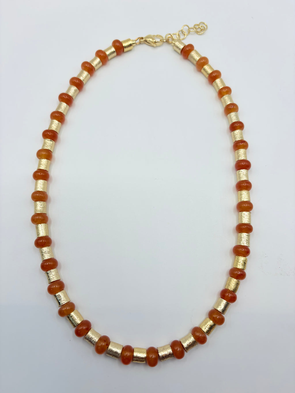 Orange and Gold Tube Necklace 🤘🏽