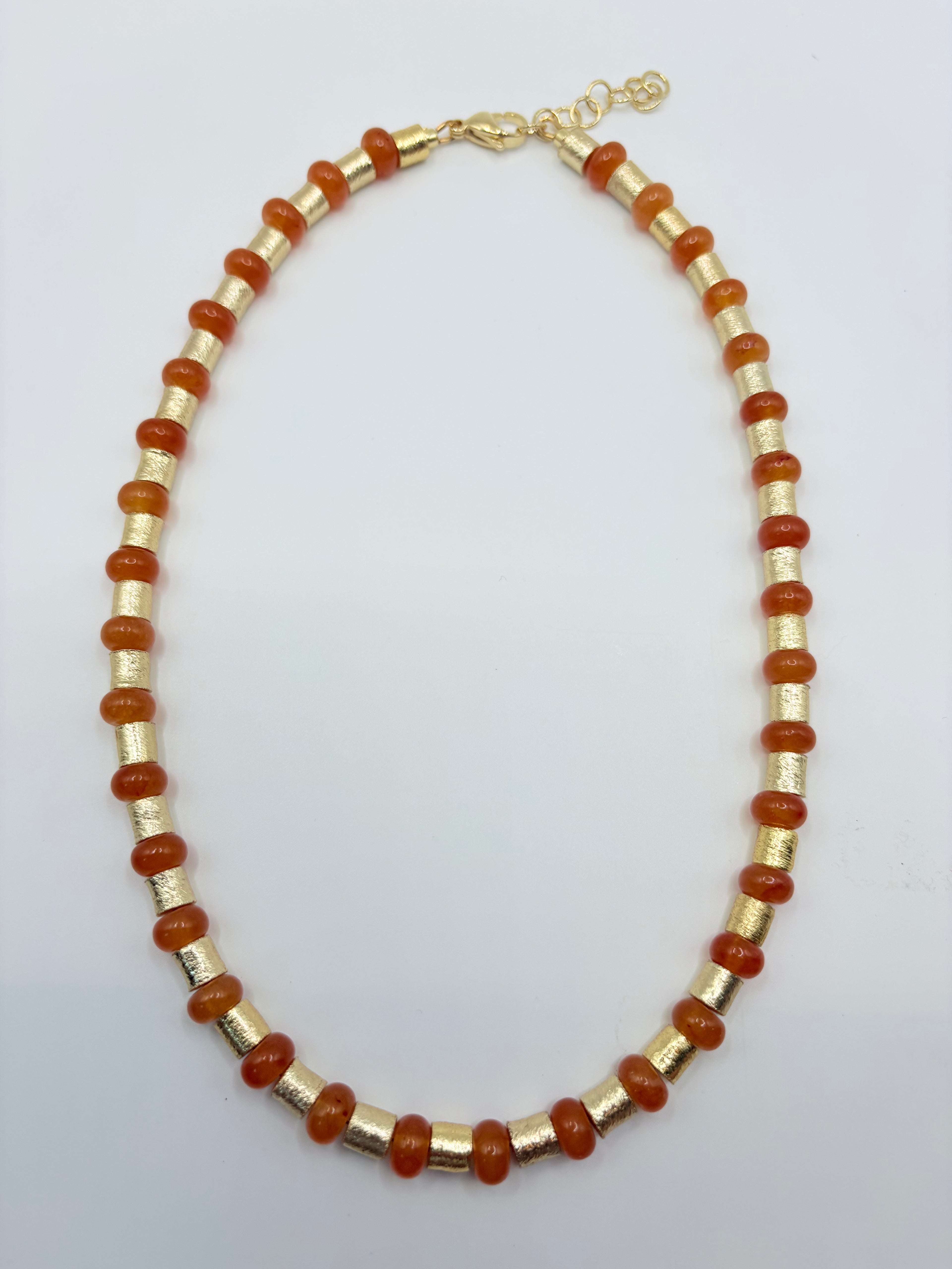 Orange and Gold Tube Necklace 🤘🏽