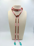 Pink and Orange Lariat Necklace