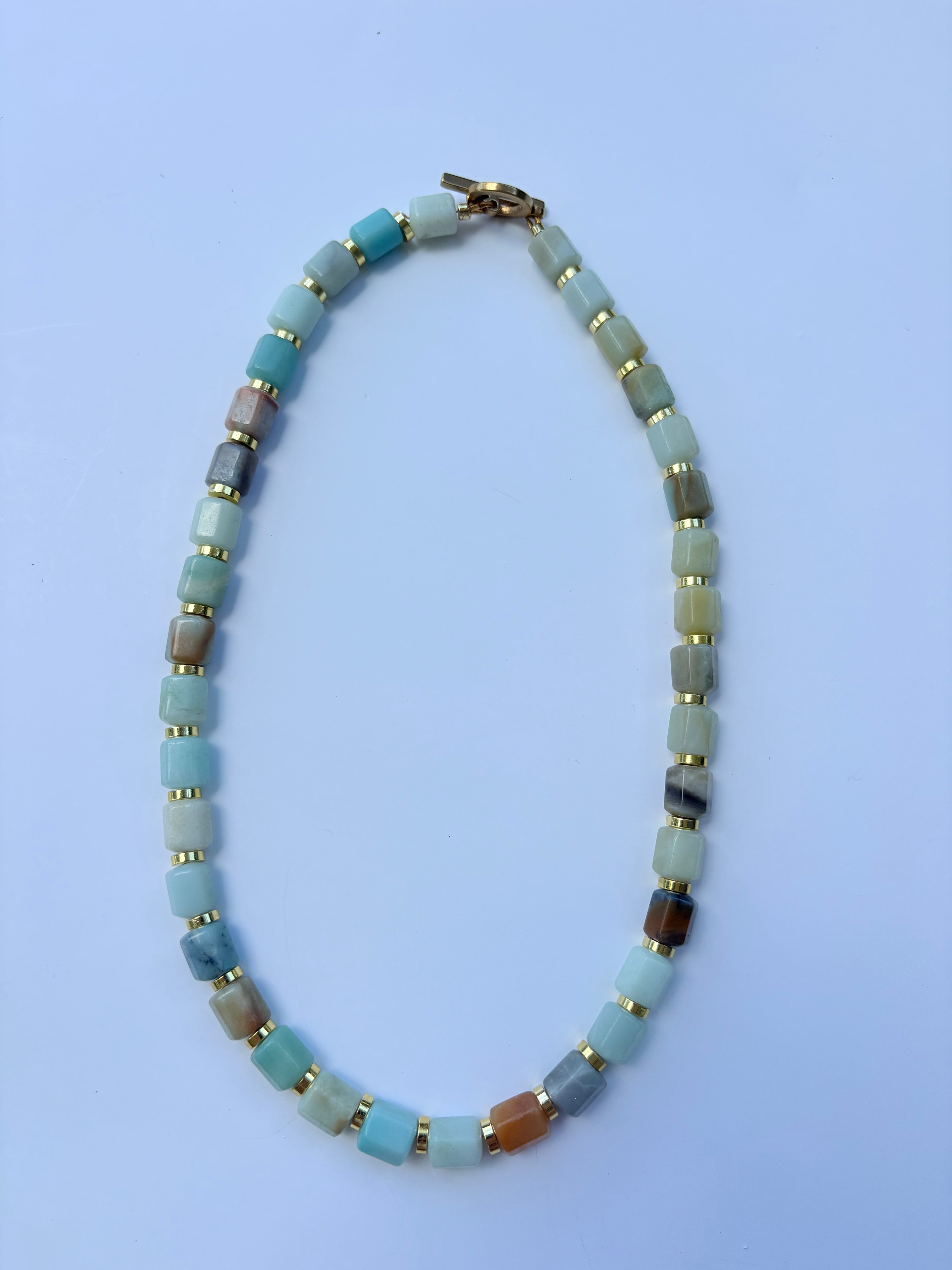 Amazonite & Gold Toggle 'Front/Back' Necklace