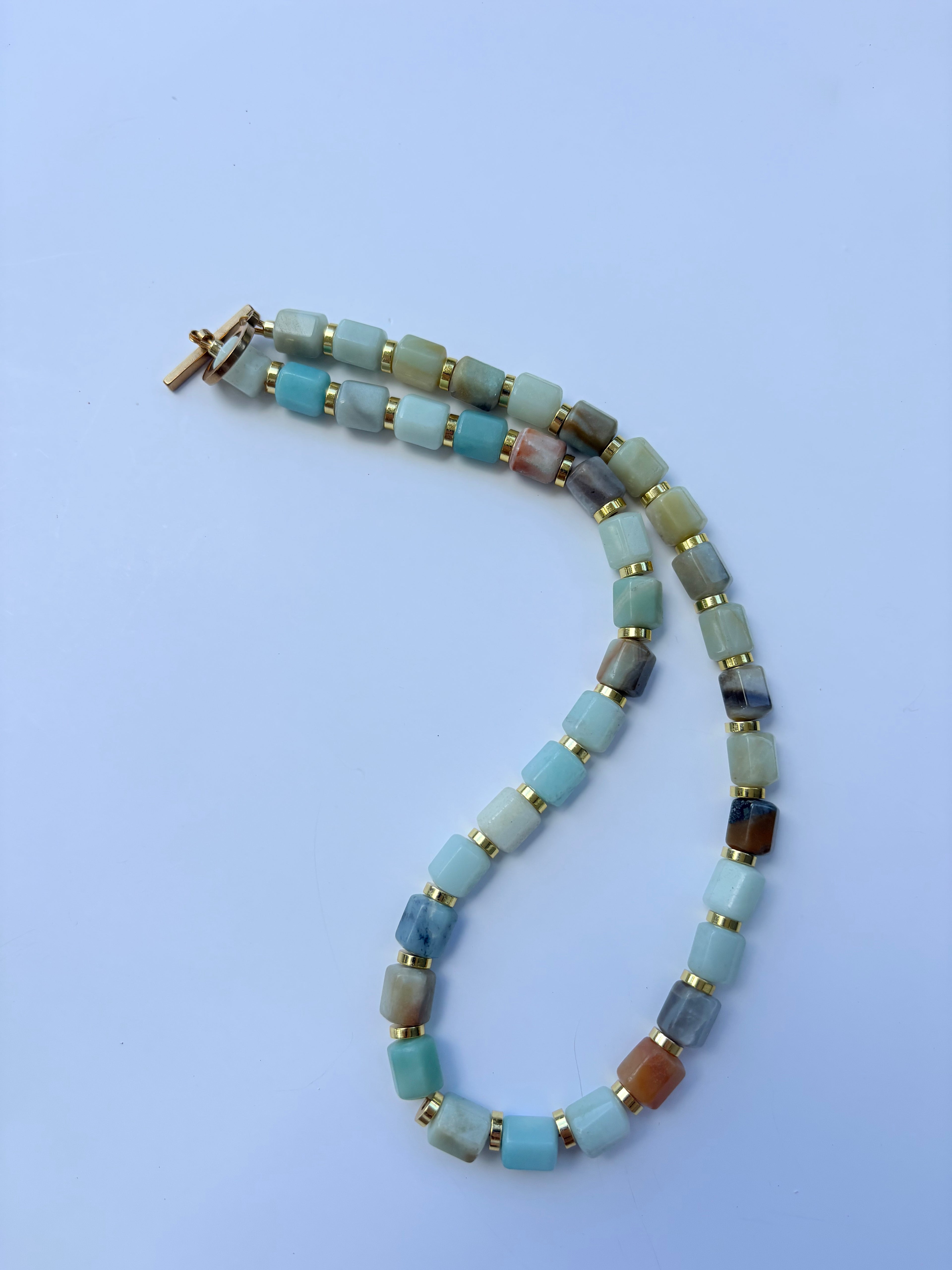 Amazonite & Gold Toggle 'Front/Back' Necklace