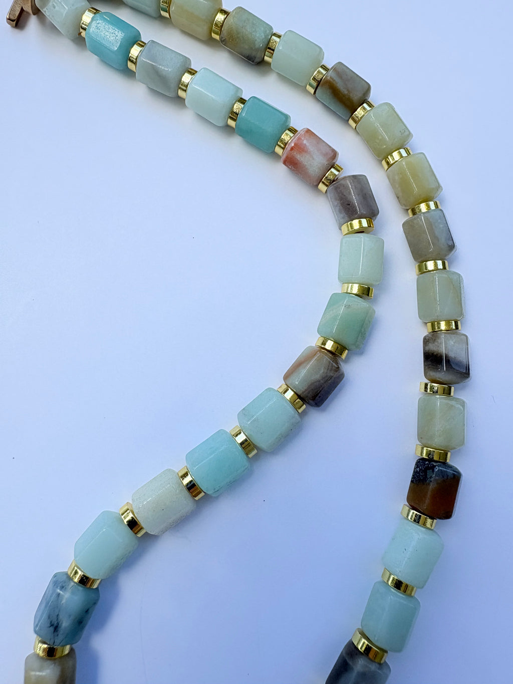 Amazonite & Gold Toggle 'Front/Back' Necklace