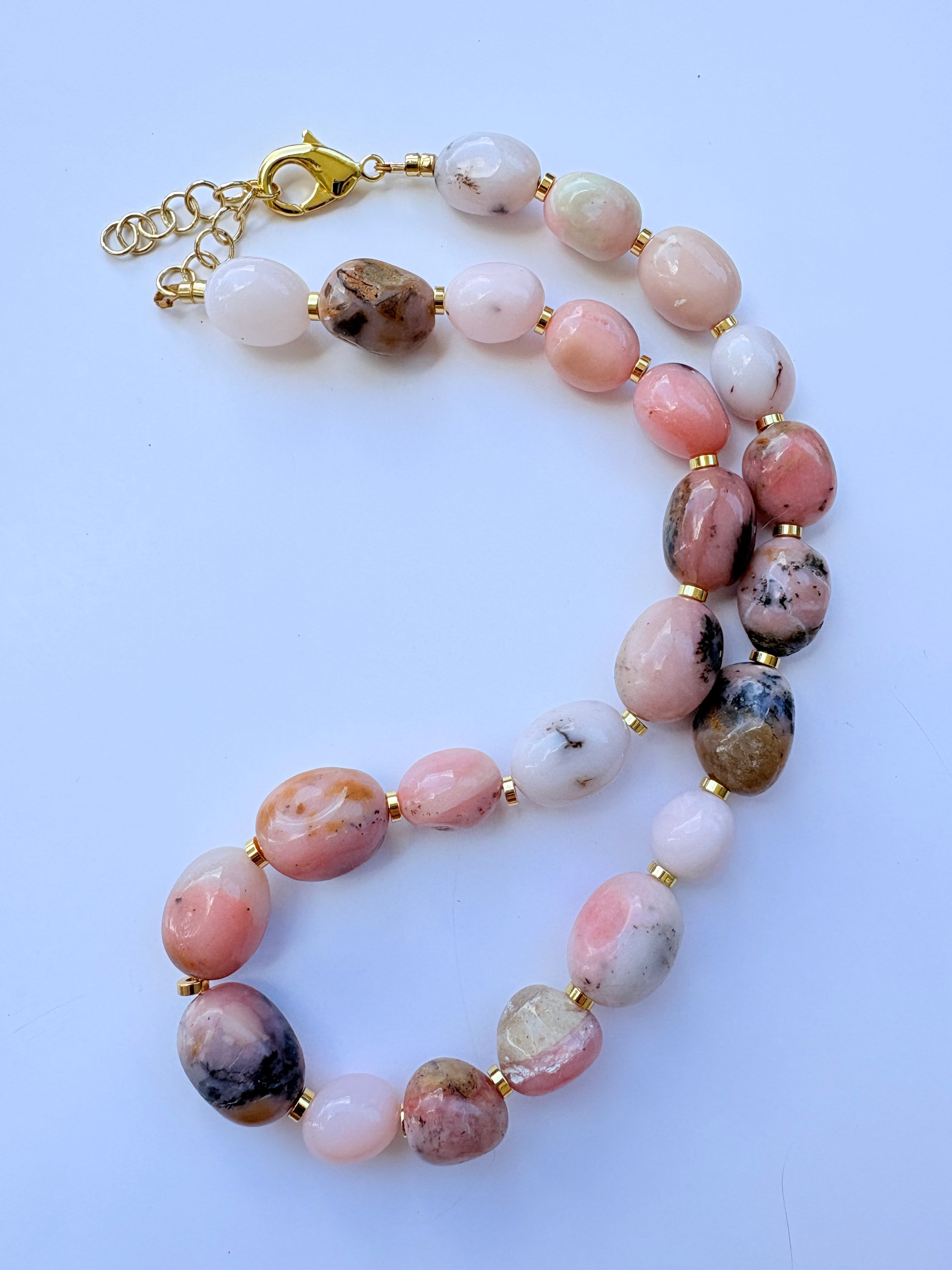 Opal Nugget Necklace, Pink