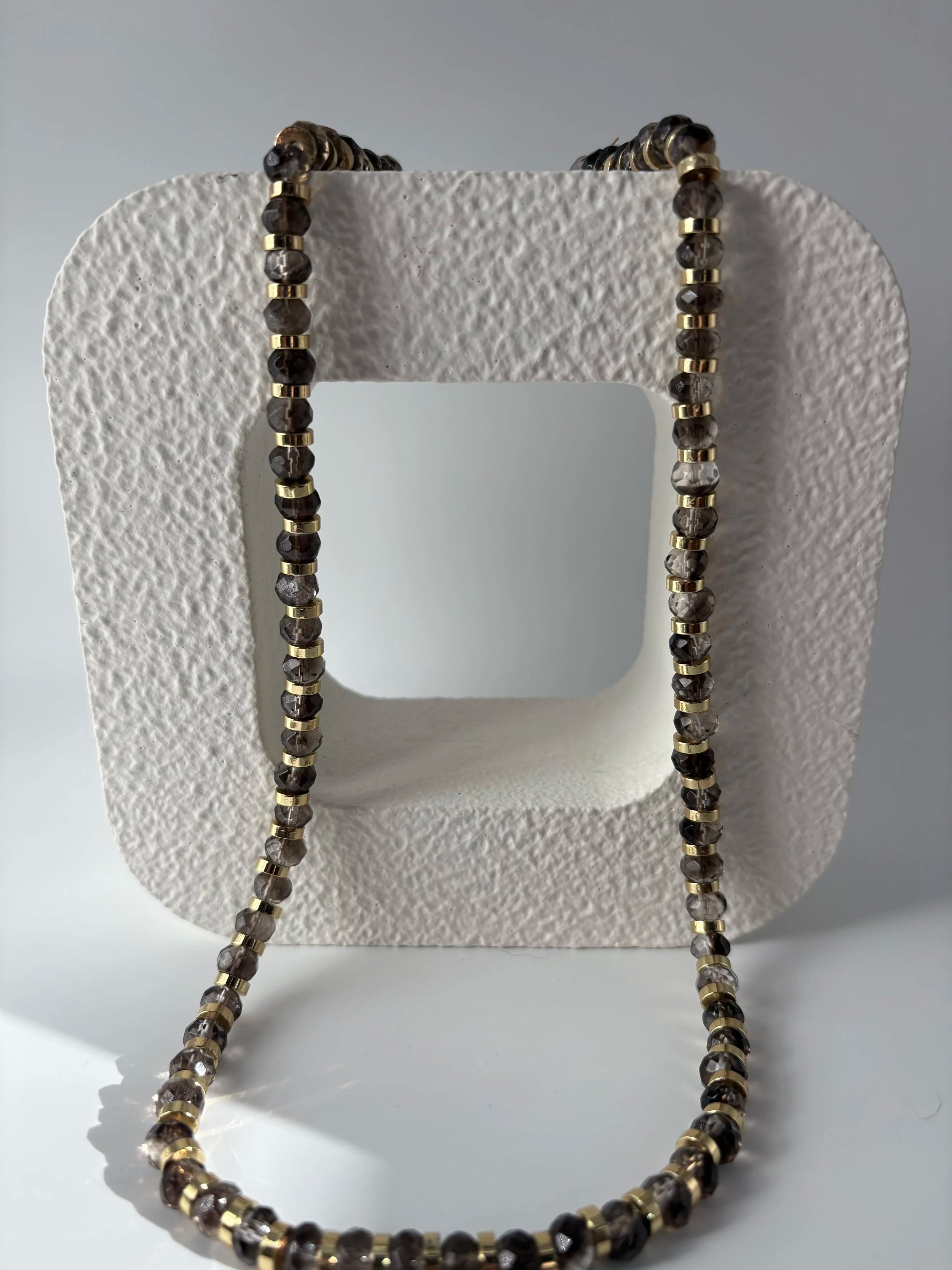 Smoky Quartz Faceted Gemstone Necklace