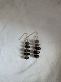 Smoky Quartz Horizontal Stack Earrings