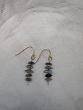 Laboradite Stacked Hood Tiny Earrings