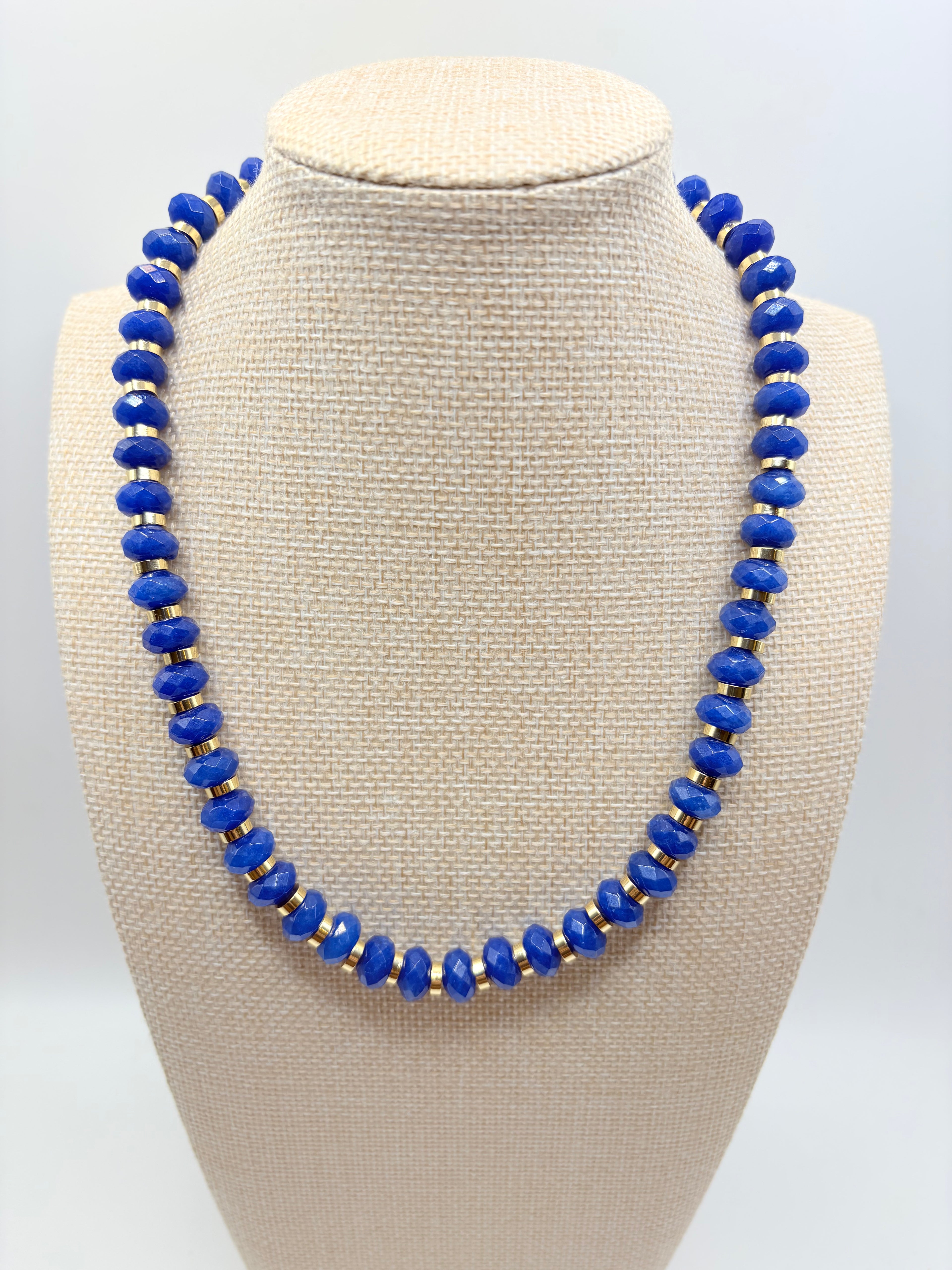 Electric Blue Jade Necklace