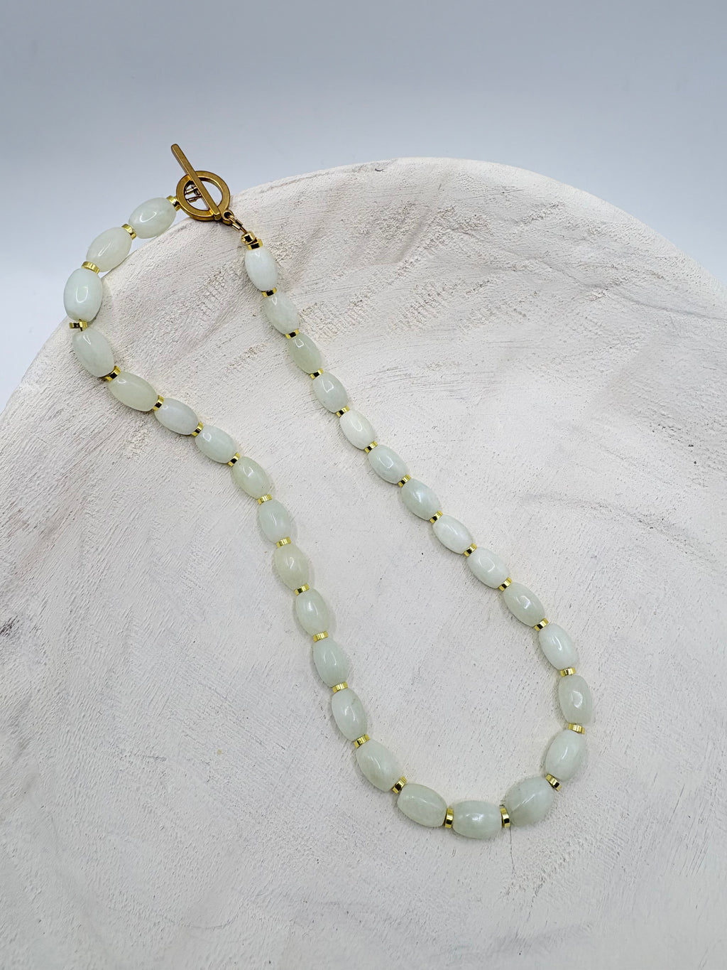 White Jade Beaded Necklace