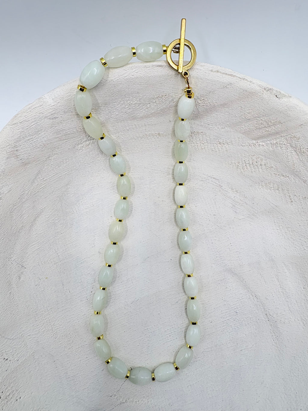 White Jade Beaded Necklace